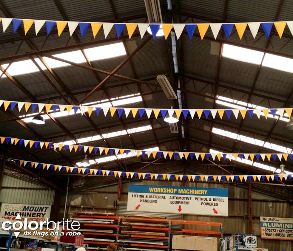 Atmosphere Flags to brighten a warehouse, while adding a bit of colour and movement.
